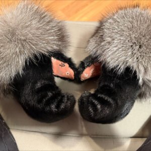Black Harp Sealskin & Printed Leather Mittens