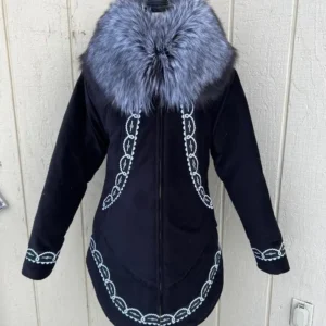 traditional Inuit parka clothing, black style crystal parka