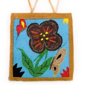 Flower and Butterflies Beaded Flat Bag